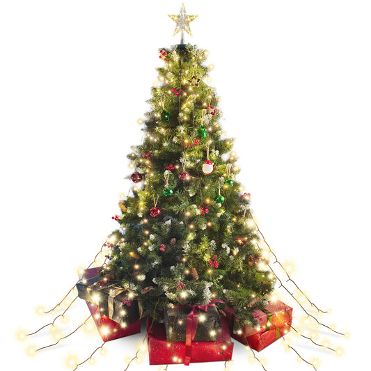 Christmas Tree, Brochao 7.9ft Pre-Lit Artificial Christmas Tree with 480 LED Lights 8 Modes and 1450 Branch Tips for Home Party Holiday Decoration