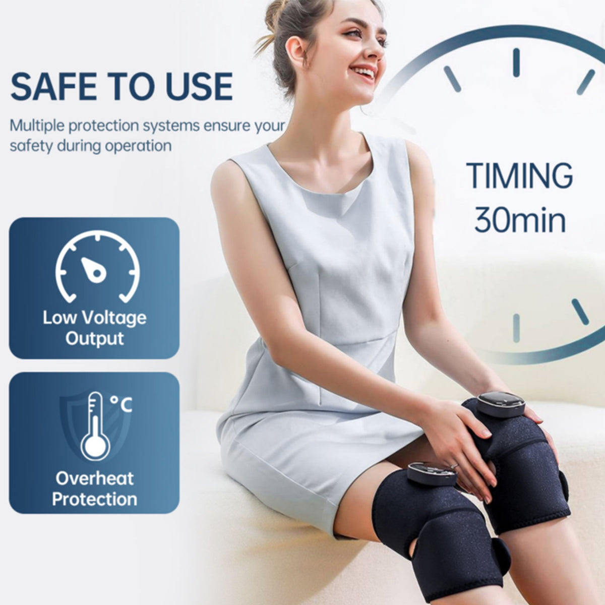 Heating Knee Massager, Brochao 3-in-1 Knee Shoulder Elbow Cordless Massager with Heat and Vibration
