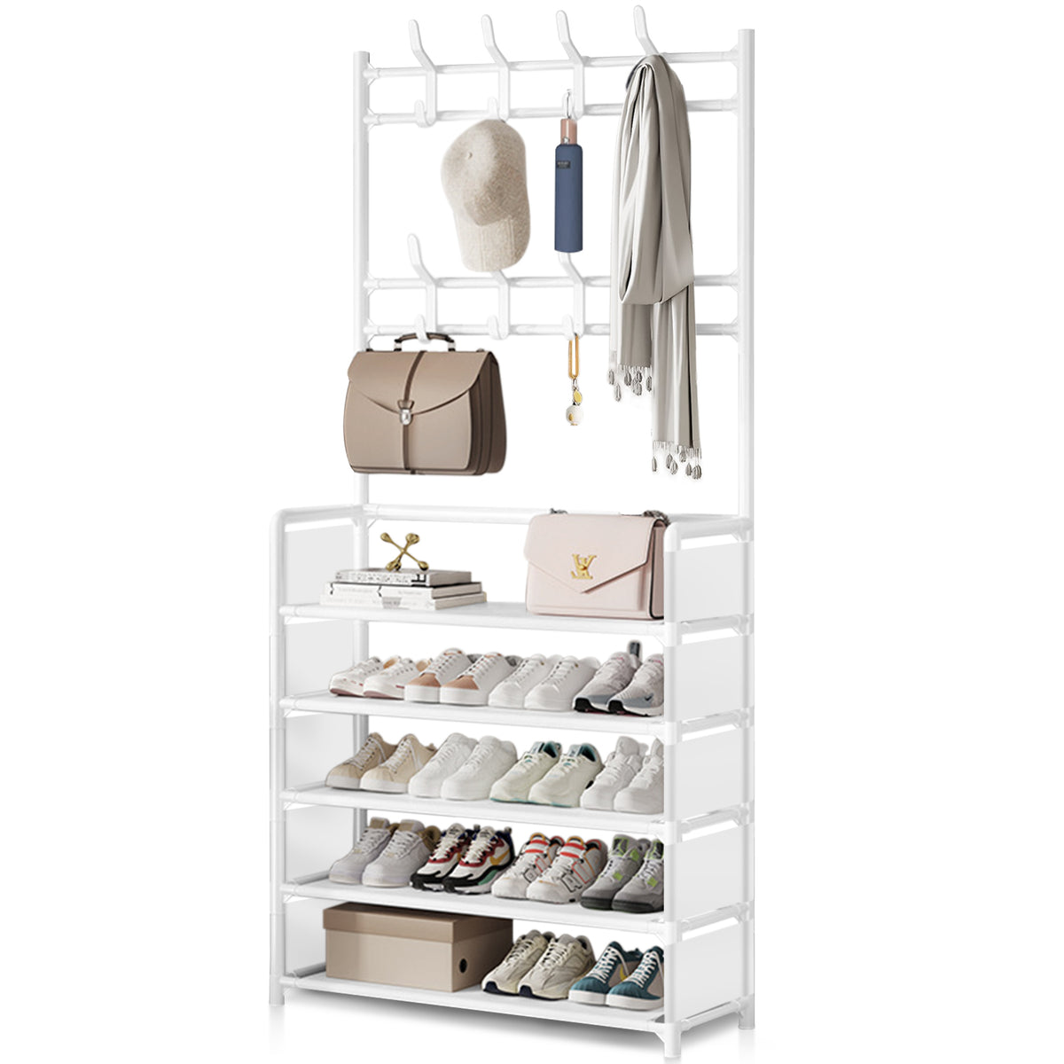 Brochao 5-Tier Dust-Proof Freestanding Shoe Rack, Black