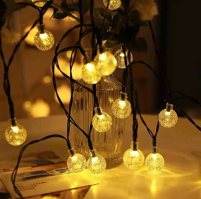 Brochao Solar String Lights Outdoor Waterproof Solar Power LED Patio Lights for Porch Garden Market Bistro