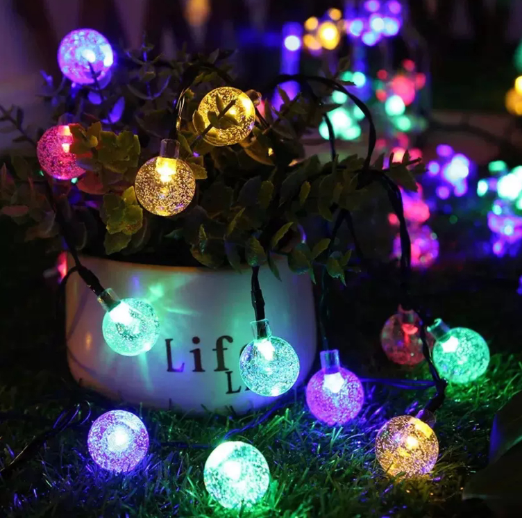 Brochao Solar String Lights Outdoor Waterproof Solar Power LED Patio Lights for Porch Garden Market Bistro