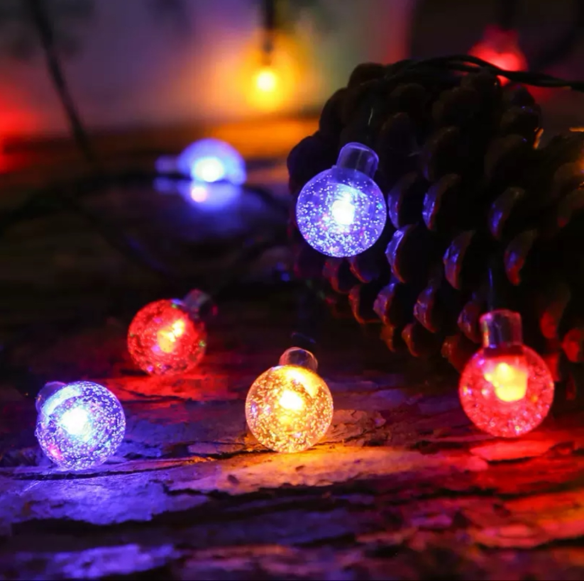 Brochao Solar String Lights Outdoor Waterproof Solar Power LED Patio Lights for Porch Garden Market Bistro