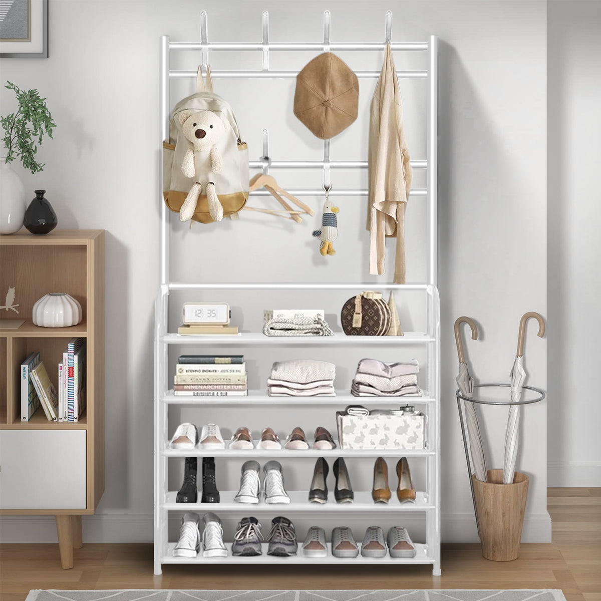 Brochao 5-Tier Dust-Proof Freestanding Shoe Rack, Black