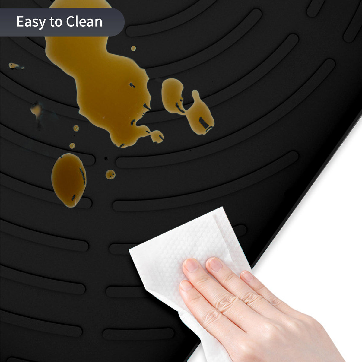 Under Sink Mat for Kitchen Waterproof, 34" x 22" Oil Resistant & Easy to Clean, Gray