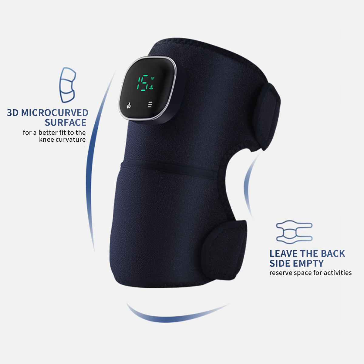 Heating Knee Massager, Brochao 3-in-1 Knee Shoulder Elbow Cordless Massager with Heat and Vibration