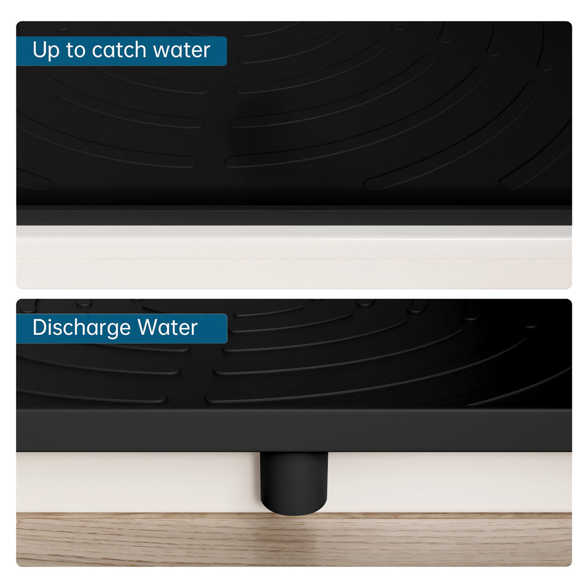 Under Sink Mat for Kitchen Waterproof, 34" x 22" Oil Resistant & Easy to Clean, Gray