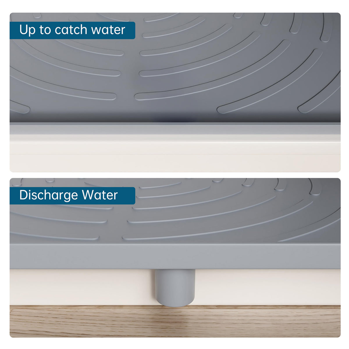 Under Sink Mat for Kitchen Waterproof, 34" x 22" Oil Resistant & Easy to Clean, Gray
