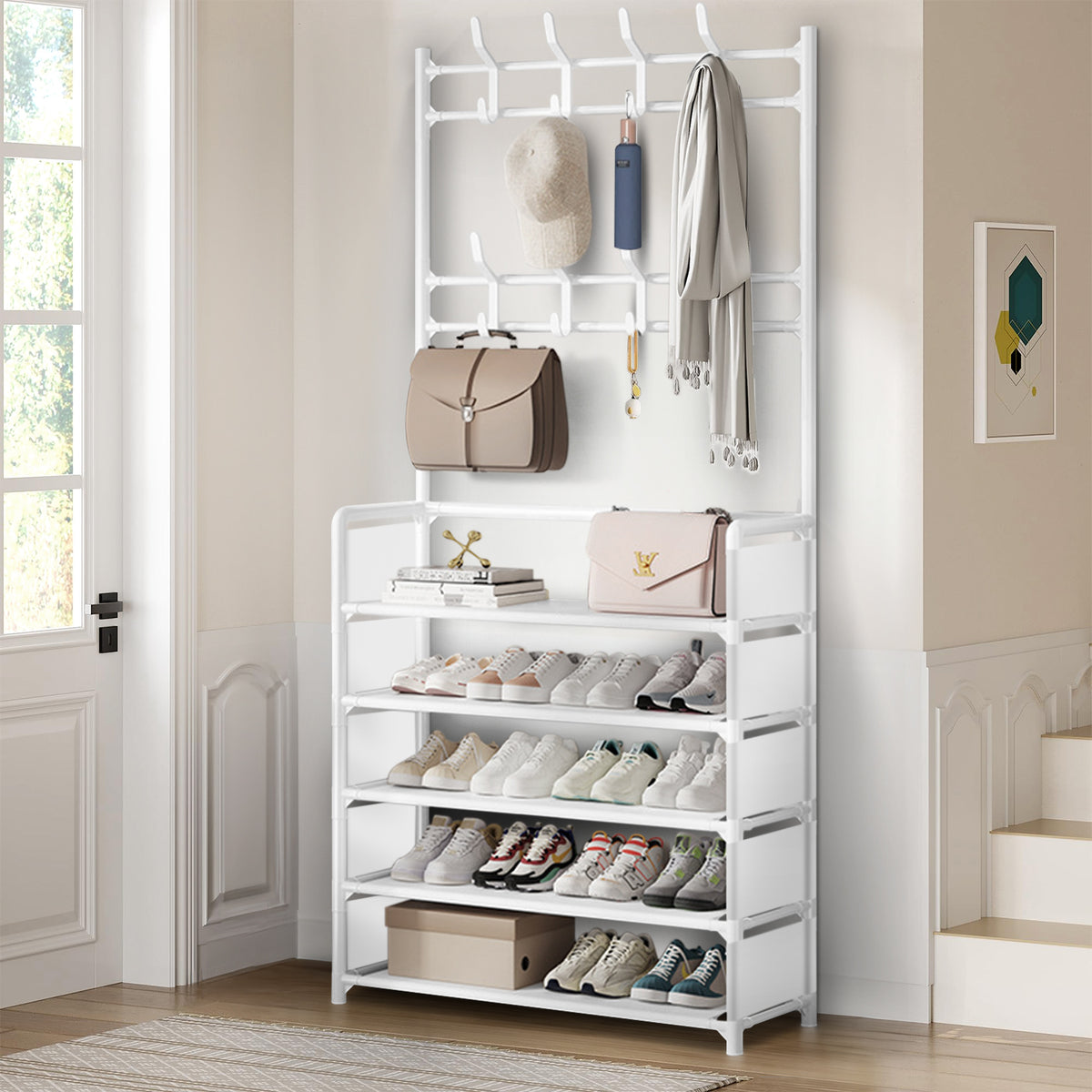 Brochao 5-Tier Dust-Proof Freestanding Shoe Rack, Black