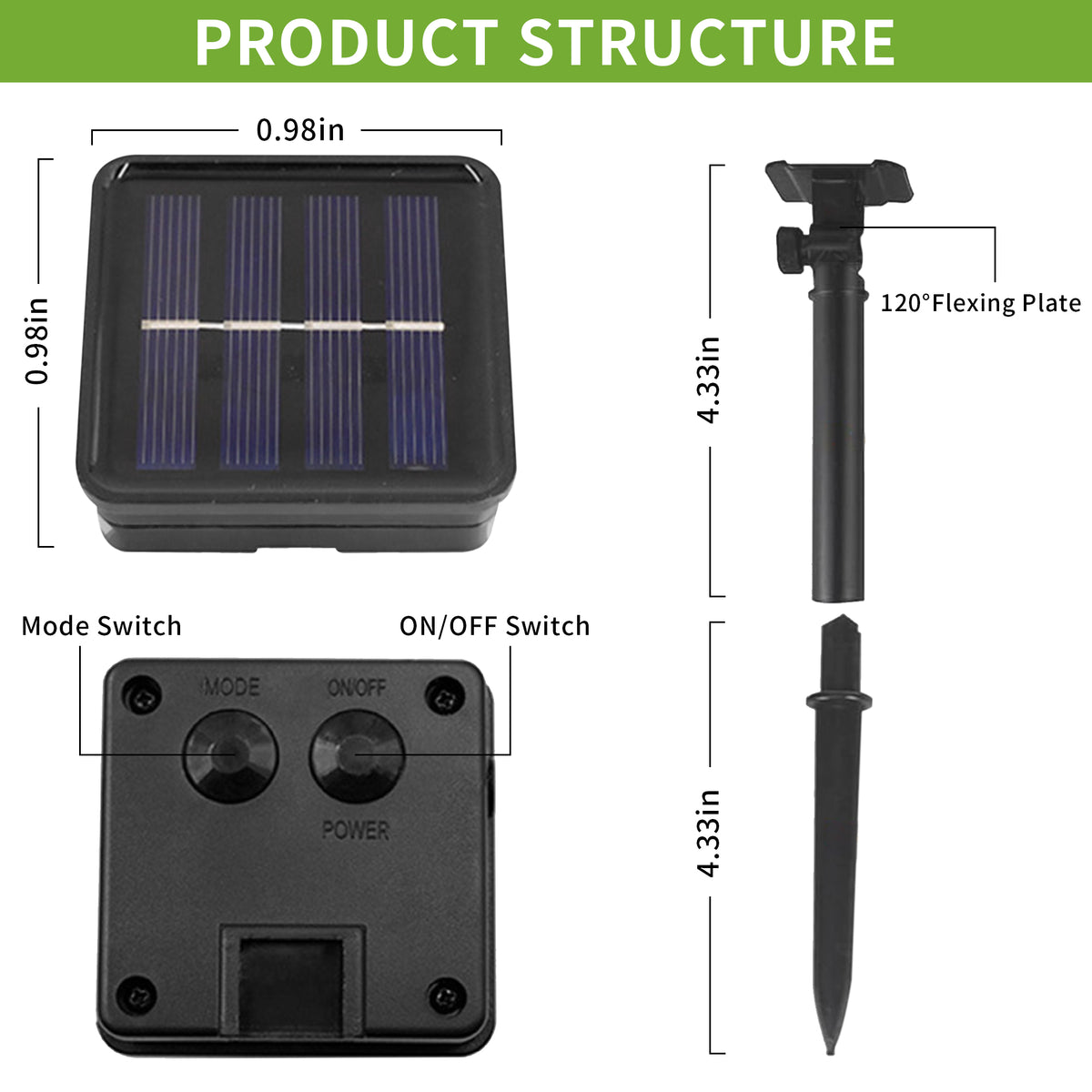 Brochao Solar String Lights Outdoor Waterproof Solar Power LED Patio Lights for Porch Garden Market Bistro, 50 Lights, 23 ft