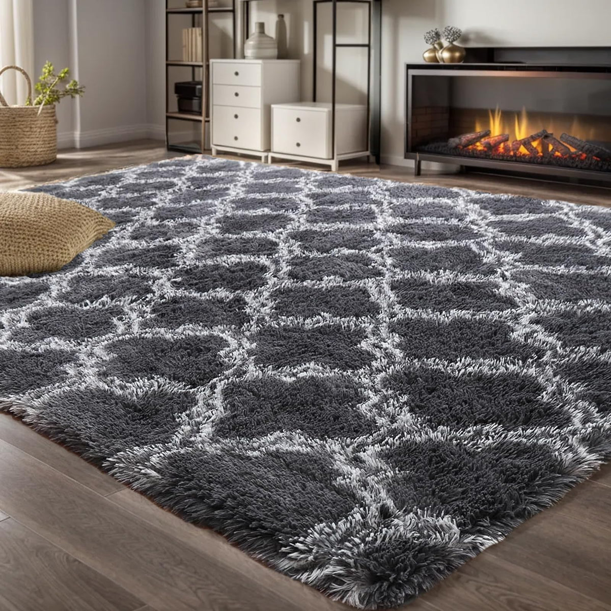 Area Rug, Brochao 5x8 Shag Area Rug for Living Room Bedroom , Fluffy Rug Plush Rug, Soft Home Floor Carpet