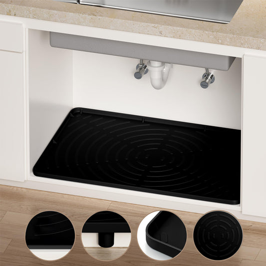 Under Sink Mat for Kitchen Waterproof, 34" x 22" Oil Resistant & Easy to Clean, Gray