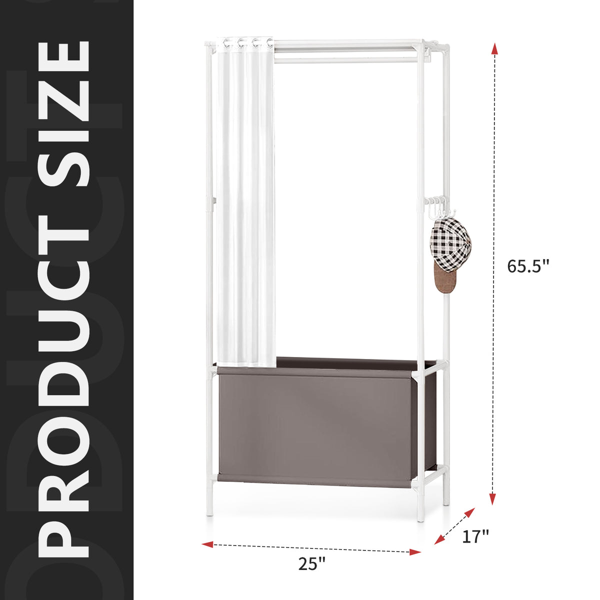 Portable Closet, Portable Wardrobe Storage Closet, Clothes Storage Cabinet with Curtain, for Bedroom, Clothes Room