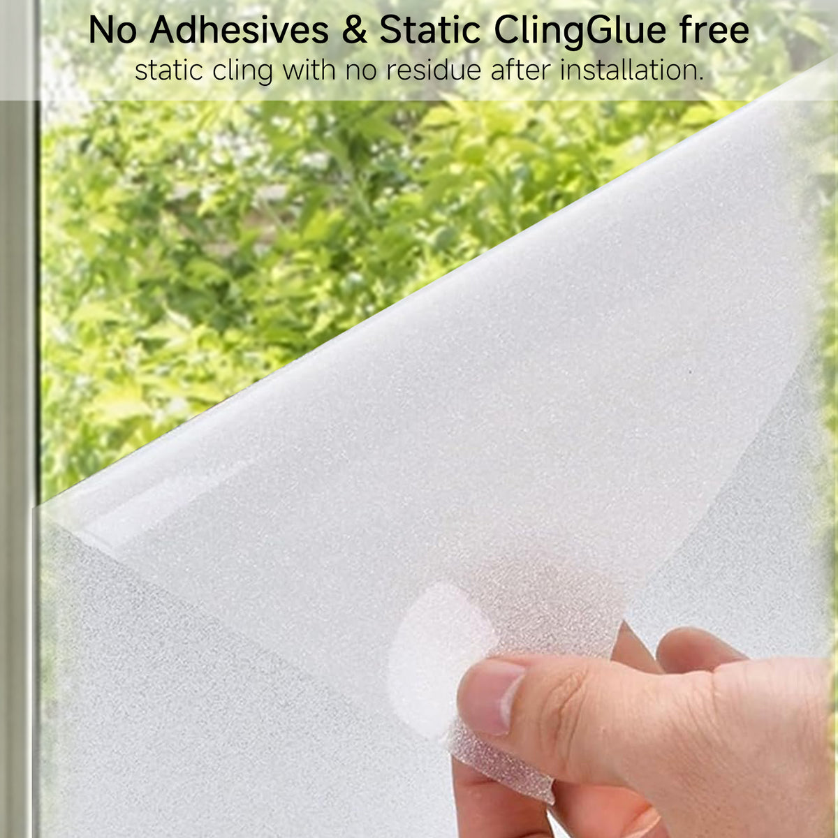 Brochao 17.7"x 78.7" Window Privacy Film, Frosted Glass Window Film, Static Cling Window Sticker, Non-Adhesive Window Clings for Home, Bathroom, Office