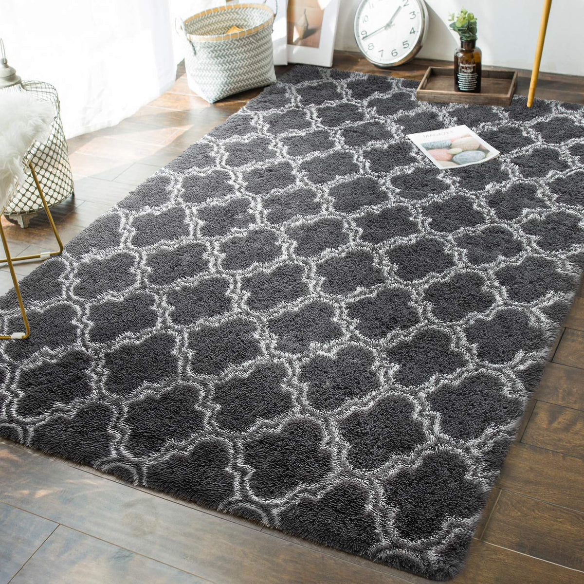 Area Rug, Brochao 5x8 Shag Area Rug for Living Room Bedroom , Fluffy Rug Plush Rug, Soft Home Floor Carpet