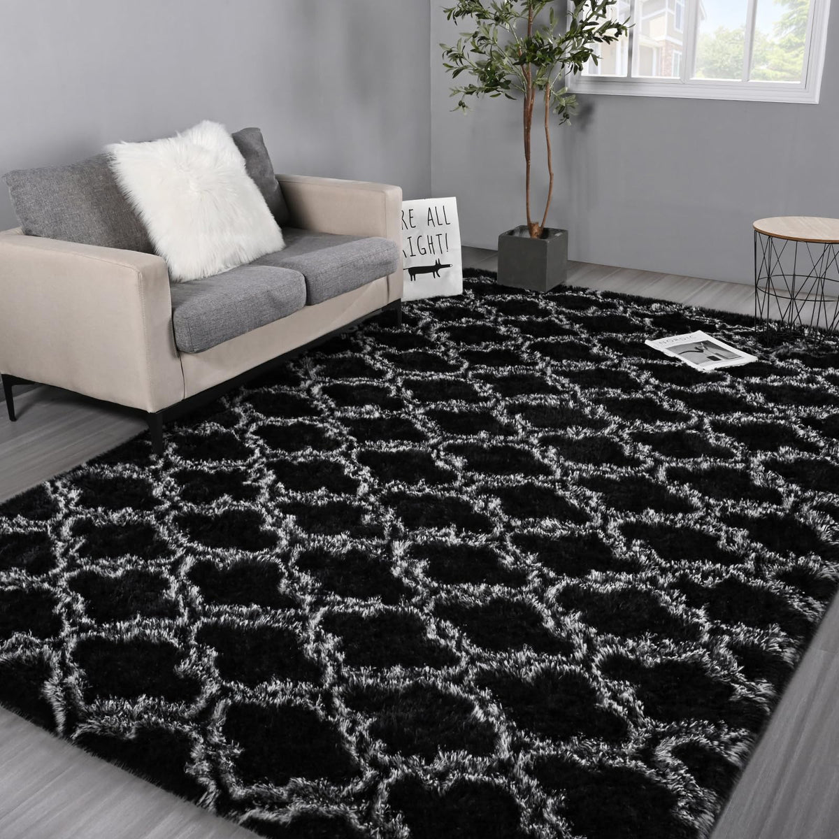 Area Rug, Brochao 5x8 Shag Area Rug for Living Room Bedroom , Fluffy Rug Plush Rug, Soft Home Floor Carpet