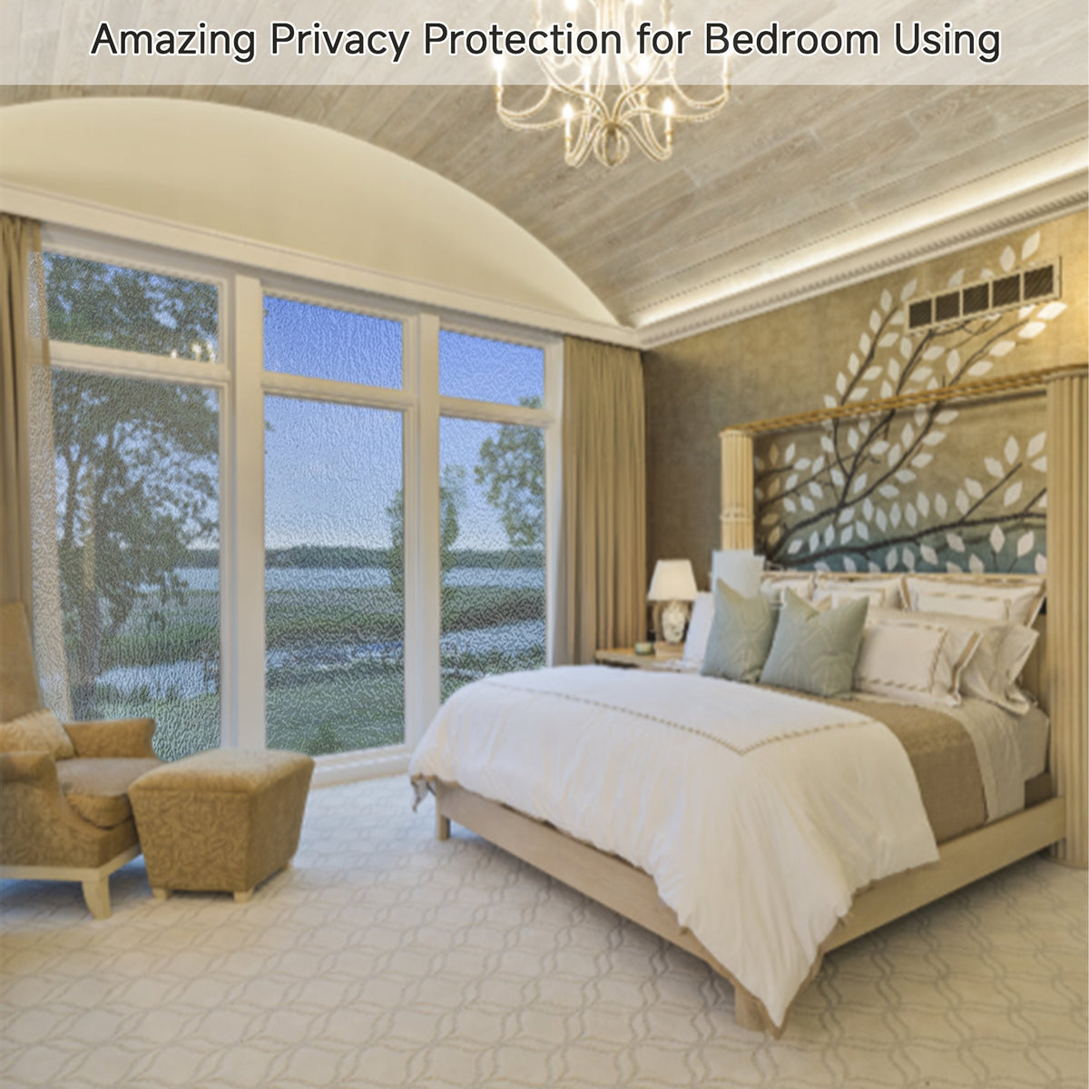 Brochao 17.7"x 78.7" Window Privacy Film, Frosted Glass Window Film, Static Cling Window Sticker, Non-Adhesive Window Clings for Home, Bathroom, Office