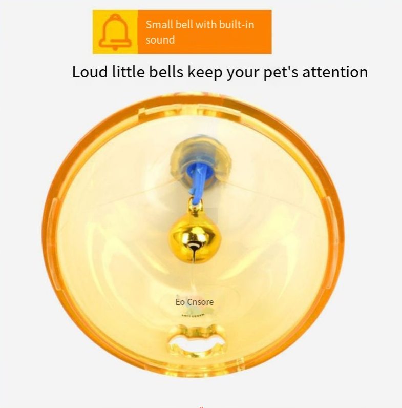 Pet Slow Feeder Treat Tumbler Ball , Built-in Small Bell Interactive Toy,IQ Training, Blue