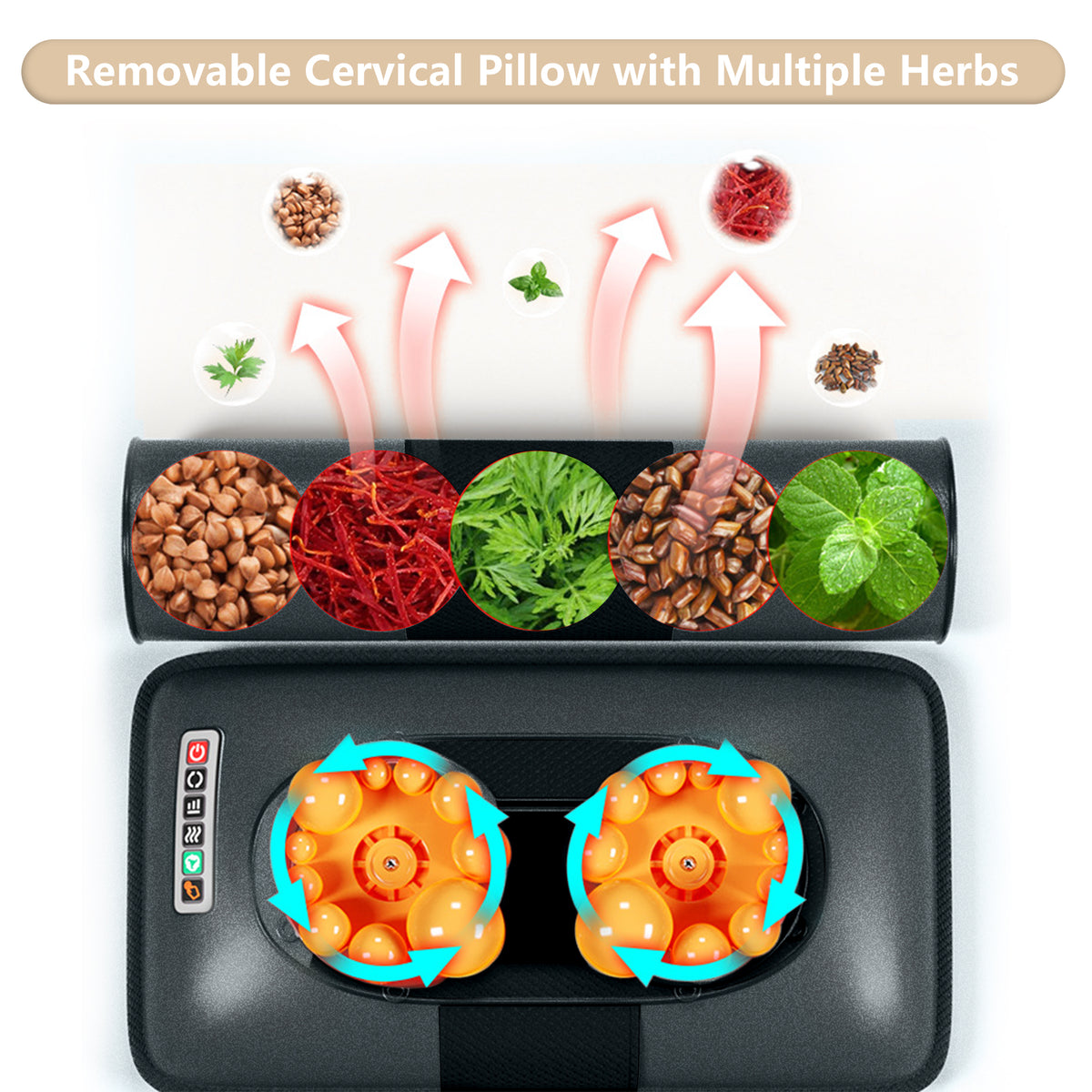 Brochao Full Body Massage Mat with Heat, Foot Massager, Whole Body Vibration Massage Chair Pad Cushion with Detachable Shiatsu Neck Massage Pillow