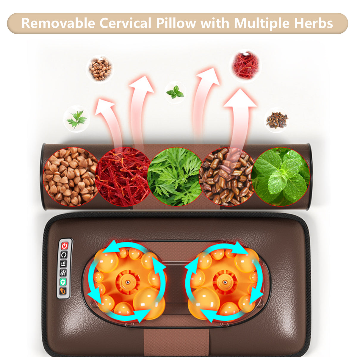 Brochao Full Body Massage Mat with Heat, Foot Massager, Whole Body Vibration Massage Chair Pad Cushion with Detachable Shiatsu Neck Massage Pillow
