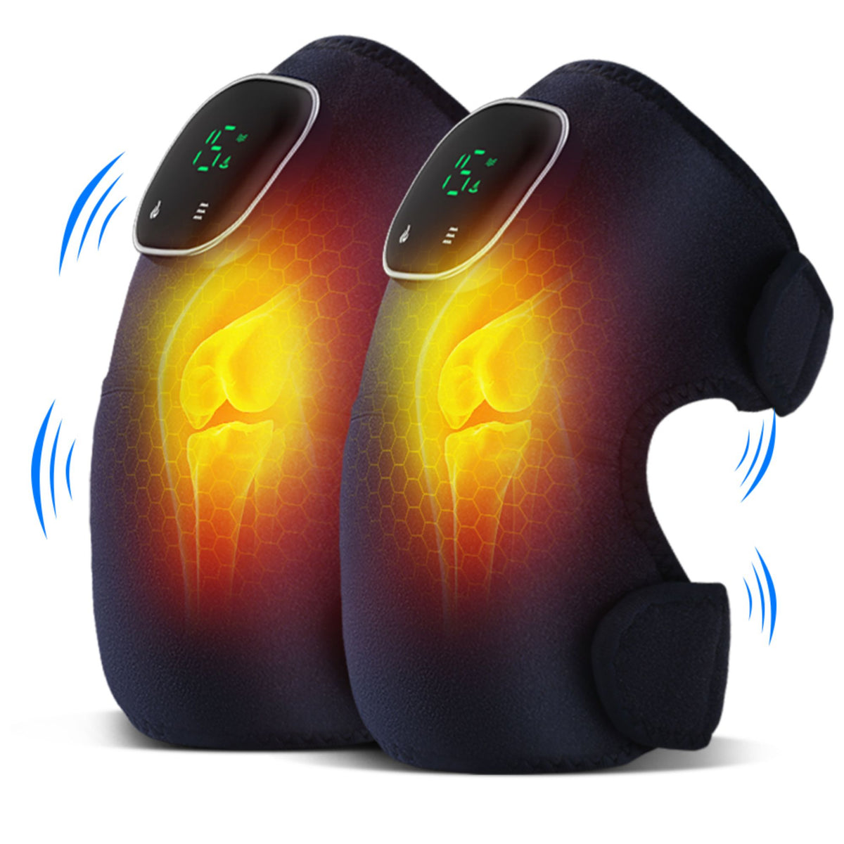 Heating Knee Massager, Brochao 3-in-1 Knee Shoulder Elbow Cordless Massager with Heat and Vibration