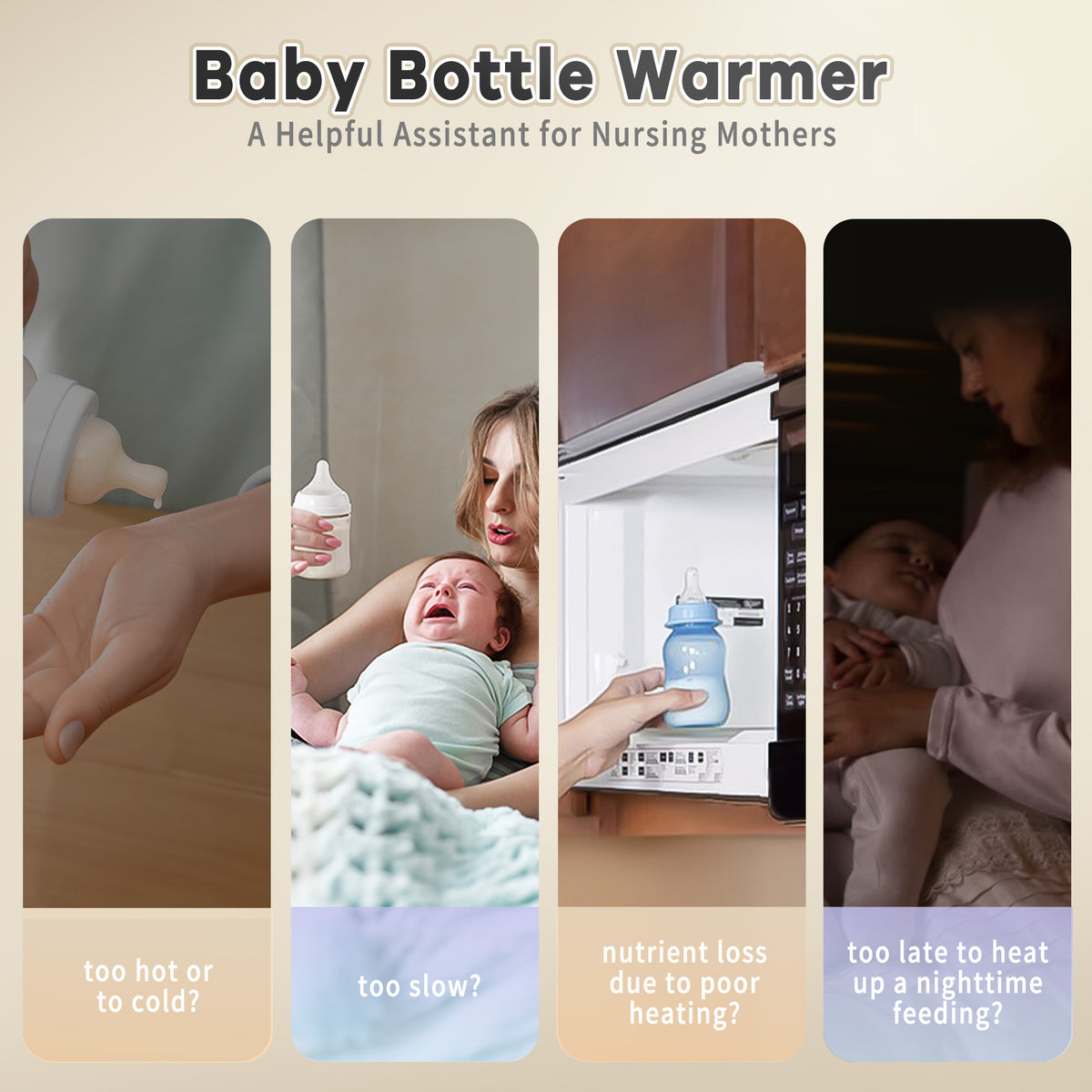 Baby Bottle Warmer, Zera Polars 6-in-1 Bottle Warmer for Breastmilk, Fast Baby Milk Warmer with Temperature Control, Refrigeration, Reserving and Timer, White