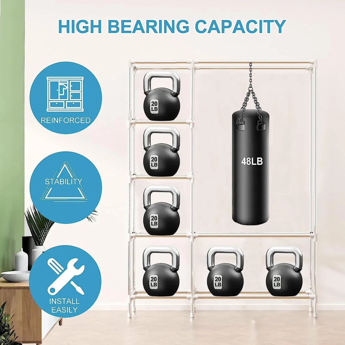 Portable Closet,Brochao Portable Wardrobe with 3 Drawer and 4 Storage Shelves and Side Pocket for Clothes Storage Organizer