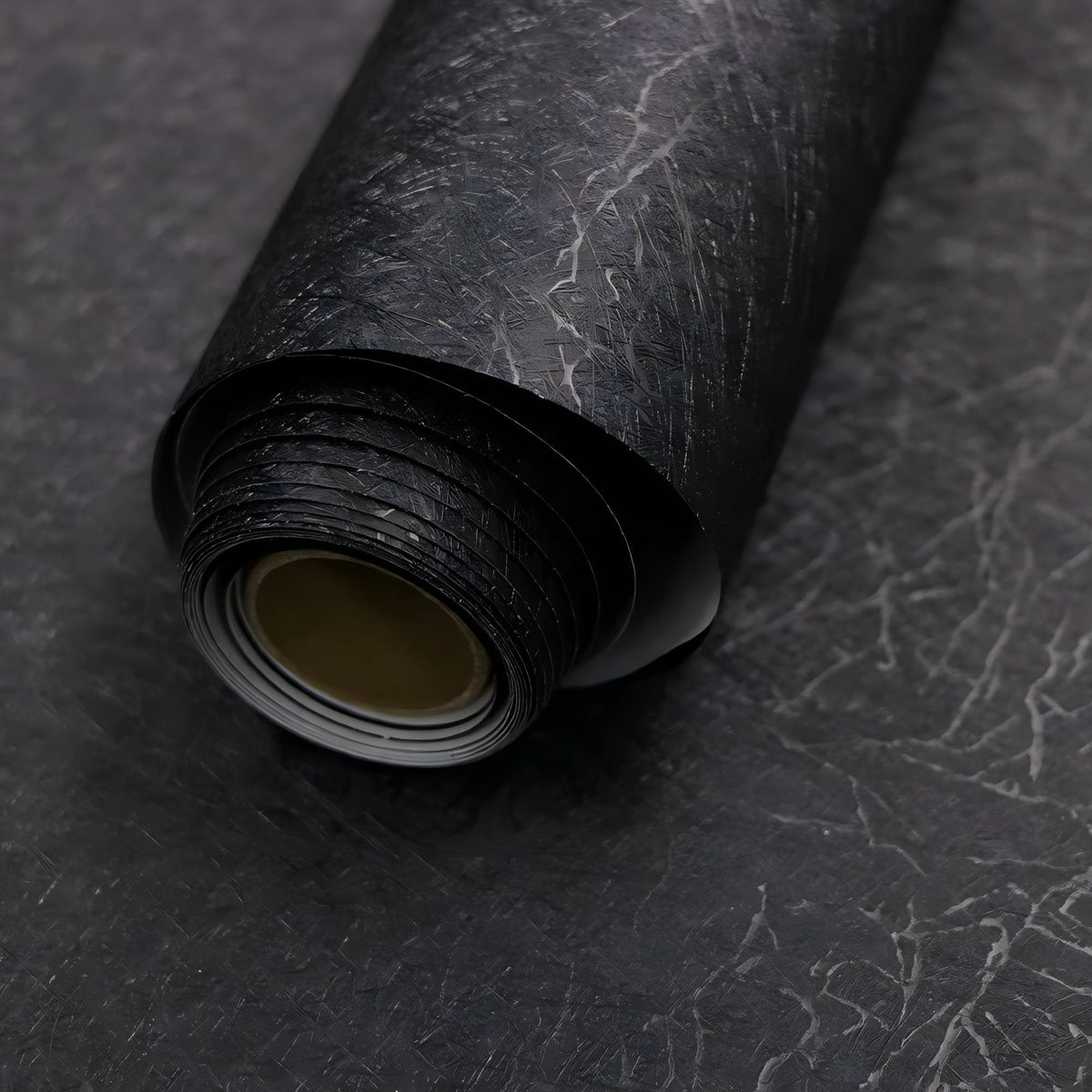 Brochao 17.7x118"Black Silk Peel and Stick Wallpaper Waterproof Embossed Self Adhesive Contact Paper Removable Cabinet Furniture Textured Wall Paper